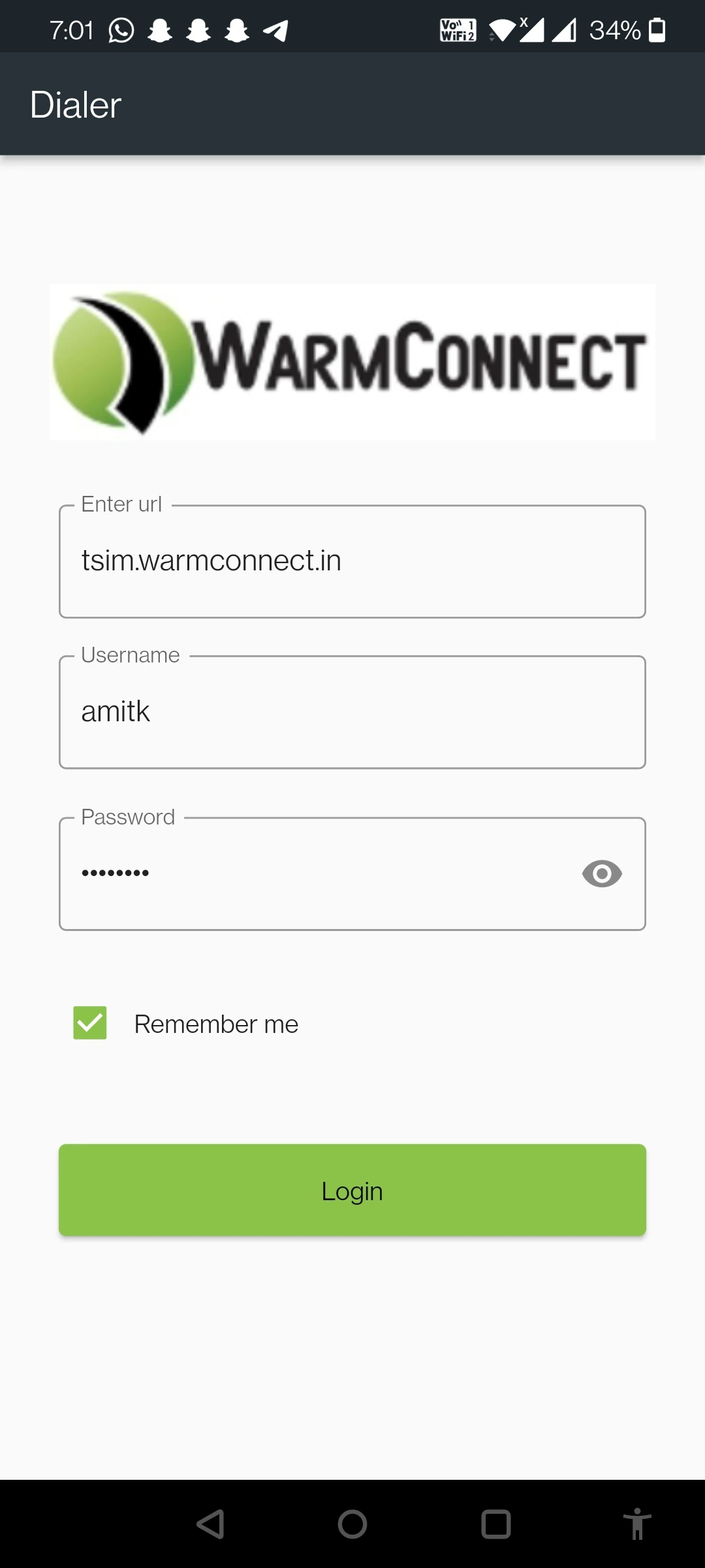 WarmConnect App Login